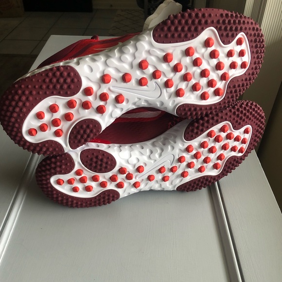 Nike Alpha Huarache Elite 4 TF Turf Hyper Red baseball shoes - Picture 7 of 10